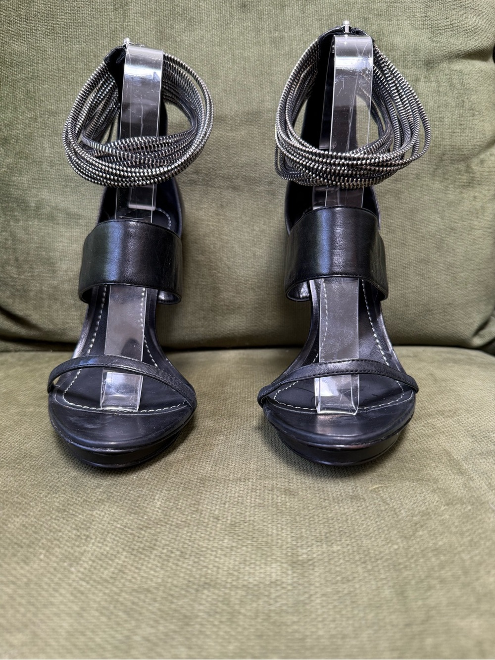 Report Signature Black Women’s Zipper  Ankle-Wrap Heels Stilettos Vaughn